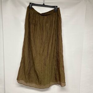 Zara Textured khaki Maxi Skirt